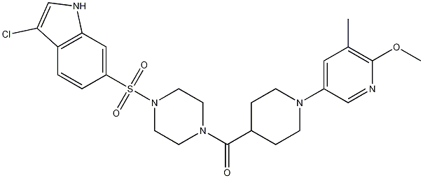 Methanone, [4-[(3-chloro-1H-indol-6-yl)sulfonyl]-1-piperazinyl][1-(6-methoxy-5-methyl-3-pyridinyl)-4-piperidinyl]- Struktur