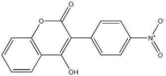 4-hydroxy-3-(4-nitrophenyl)coumarin Struktur