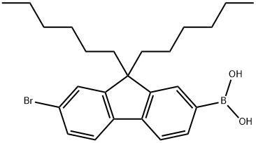 7-bromo-9,9-dihexylfluoren-2-yl-boronic acid Struktur