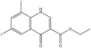 Ethyl 1,4-dihydro-6-iodo-8-methyl-4-oxoquinoline-3-carboxylate Struktur