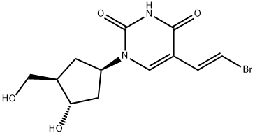 5-(2-Bromoethenyl)-1-(3-hydroxy-4-(hydroxymethyl)cyclopentyl)-2,4(1H,3H)-pyrimidinedione (1R-(1alpha(E),3beta,4alpha))- Struktur