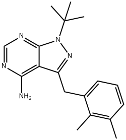 4-Amino-1-tert-butyl-3-(2,3-dimethylbenzyl)pyrazolo[3,4-d]pyrimidine Struktur