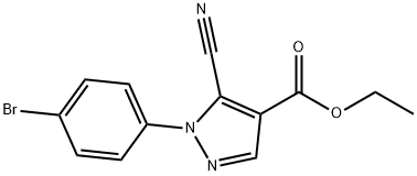 ethyl 1-(4-bromophenyl)-5-cyano-1H-pyrazole-4-carboxylate Struktur