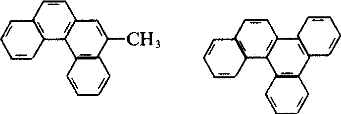 2-甲基-3，4-苯并菲和1，2，3，4-二苯并菲的分子結(jié)構(gòu)式