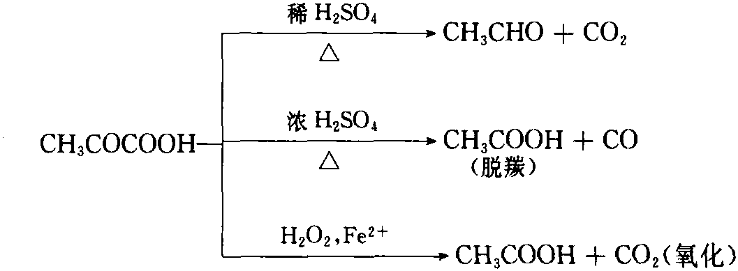 丙酮酸發(fā)生脫羰、氧化反應(yīng)