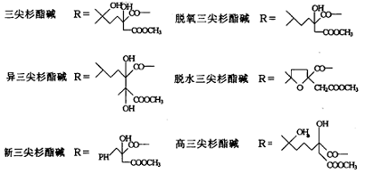 三尖杉酯堿類(lèi)化合物結(jié)構(gòu)式