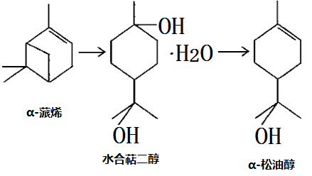 α-蒎烯制備松油醇的化學反應方程式