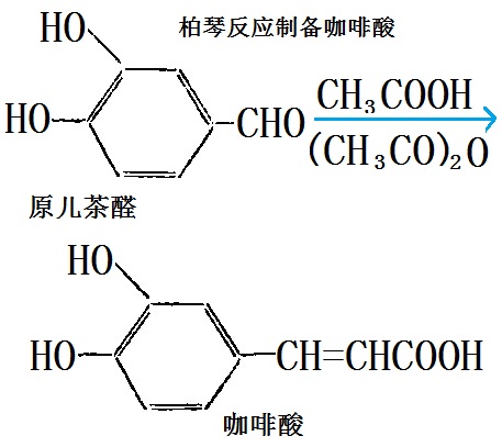 原兒茶醛與醋酸經(jīng)柏琴反應(yīng)制備咖啡酸