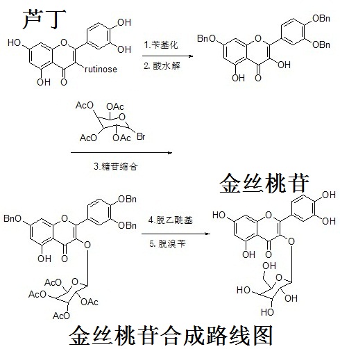 金絲桃苷合成路線圖