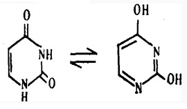 Uracil has tautomerism effect