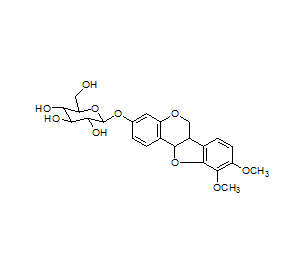 (6aR，11aR）-9,10-二甲氧基紫檀

烷-3-O-β-D-葡萄糖苷分子結構式