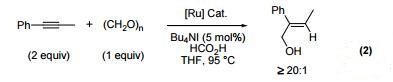 hydroxymethylation of alkynes