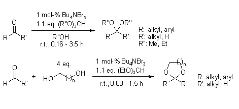 Tetrabutylammonium Tribromide (TBATB) as An Efficient Generator of HBr for an Efficient Chemoselective Reagent for Acetalization of Carbonyl Compounds