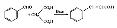 Synthesis of cinnamic acid from benzaldehyde