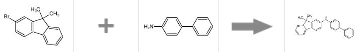 N-[1，1'-聯(lián)苯-4-基]-9，9-二甲基-9H-芴-2-胺的合成反應(yīng)式