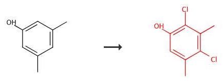2,4-二氯-3,5-二甲基苯酚的合成路線