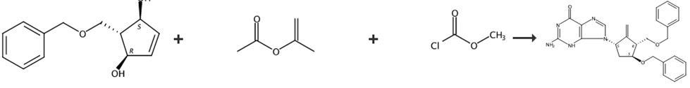 2-氨基-1,9-二氫-9-[(1S,3R,4S)-4-芐氧基-3-芐氧基甲基-2-亞甲基環(huán)戊基]-6H-嘌呤-6-酮的合成路線