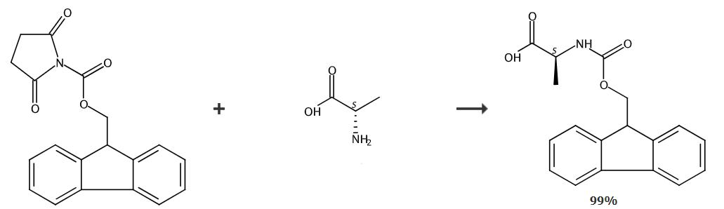 N-芴甲氧羰基-L-丙氨酸的合成路線