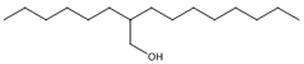 圖1 2-己基-1-癸醇的結構式。