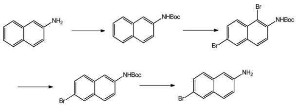 6-溴-2-氨基萘的合成路線圖
