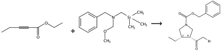 (3R，4S)-3-(2-溴乙?；?-4-乙基-1-吡咯烷羧酸芐酯的合成路線