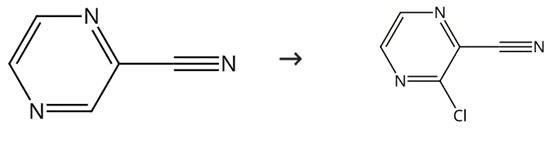 Synthesis of 3-chloropyrazine-2-carbonitrile.png