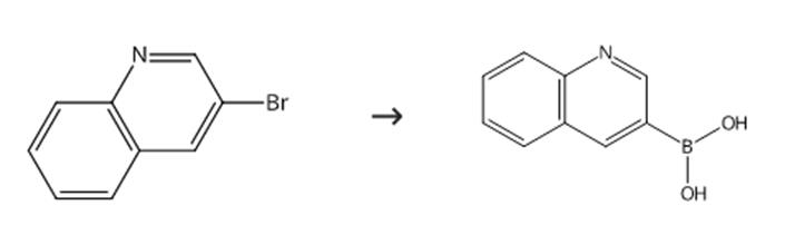 圖1 喹啉-3-硼酸的合成路線[1]。