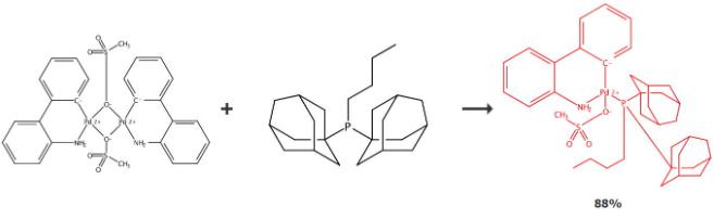 甲磺酸[正丁基二(1-金剛烷基)膦](2-氨基-1,1'-聯(lián)苯-2-基)鈀(II)的合成路線