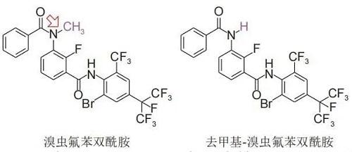 溴蟲氟苯雙酰胺和去甲基-溴蟲氟苯雙酰胺的結(jié)構(gòu).jpg