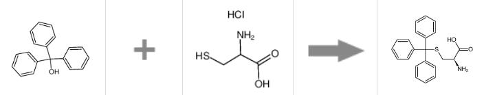 圖1 Fmoc-S-三苯甲基-L-半胱氨酸合成反應(yīng)式.png