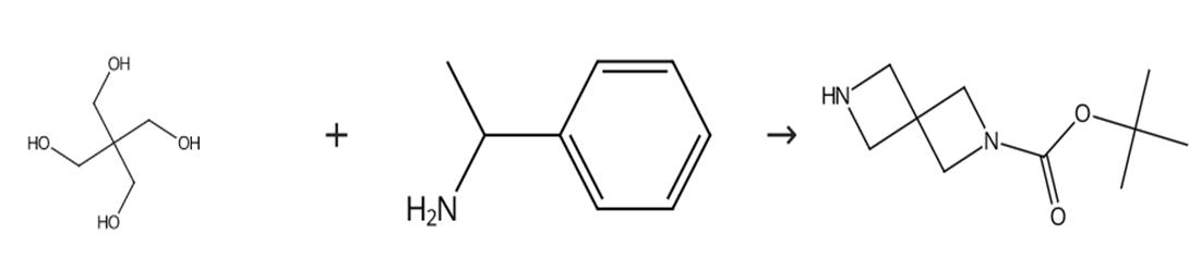 圖2 2，6-二氮雜螺[3.3]庚烷-2-甲酸叔丁酯的合成路線