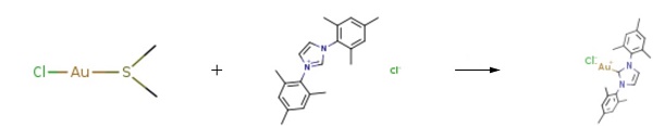 Chemical Name：Chloro[1,3-bis(mesityl)imidazole-2-ylidene]gold(I)