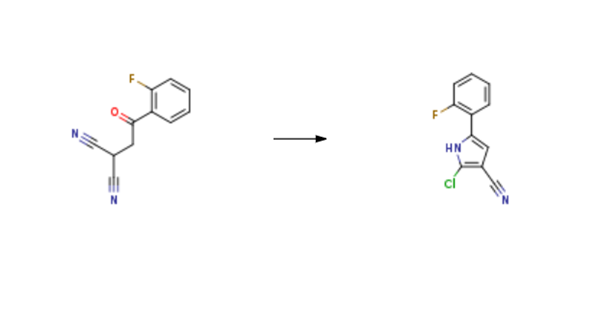 2-chloro-5-(2-fluorophenyl)-1H-pyrrole-3-carbonitrile synthesis