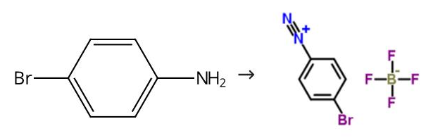 4-溴硼酸重氮苯四氟硼酸鹽的合成路線