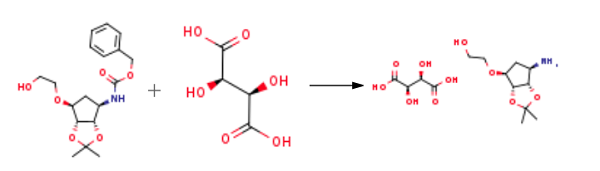 2-((3aR,4S,6R,6aS)-6-amino-2,2-dimethyltetrahydro-3aH-cyclopenta[d][1,3]dioxol-4-yloxy)ethanol L-tataric acid