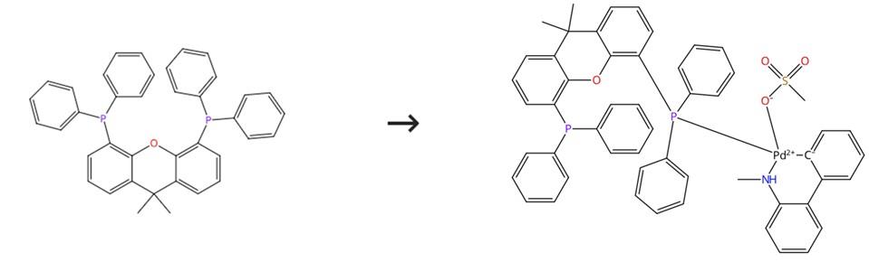 甲磺酸(4,5-雙二苯基膦-9,9-二甲基氧雜蒽)(2'-甲胺基-1,1'-聯(lián)苯-2-基)鈀(II)的合成方法