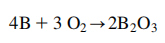 Boron reaction in air, oxygen