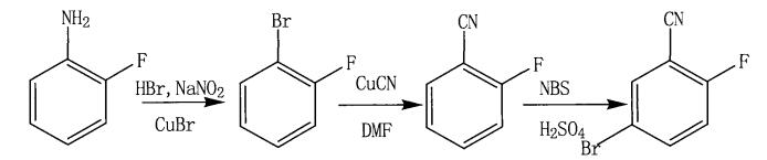 2-氟-5-溴苯腈的合成路線