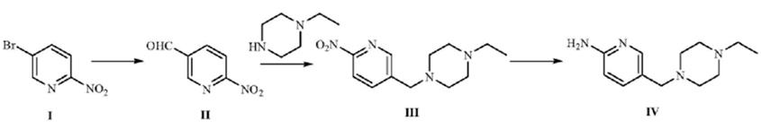 圖1 5-[(4-乙基哌嗪-1-基)甲基]吡啶-2-胺的合成路線圖.png