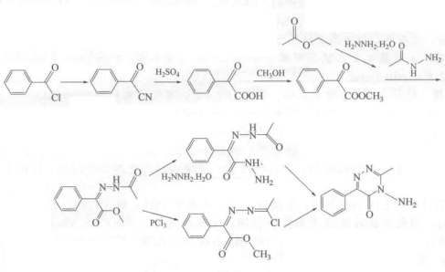 苯嗪草酮的合成路線