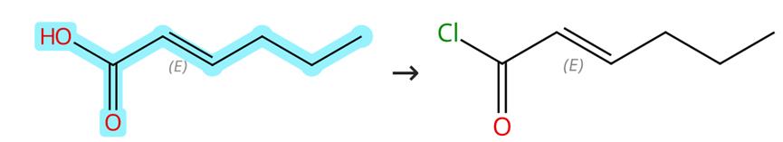 反式-2-己烯酸的酰氯化反應