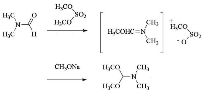 圖1 N,N-二甲基甲酰胺二叔丁基縮醛的合成反應(yīng)式.png
