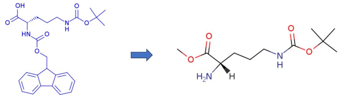 N-Fmoc-N'-Boc-L-鳥(niǎo)氨酸的脫保護(hù)反應(yīng)