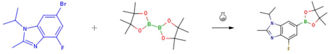 6-溴-4-氟-1-異丙基-2-甲基-1H-苯并[D]咪唑的硼化反應(yīng)