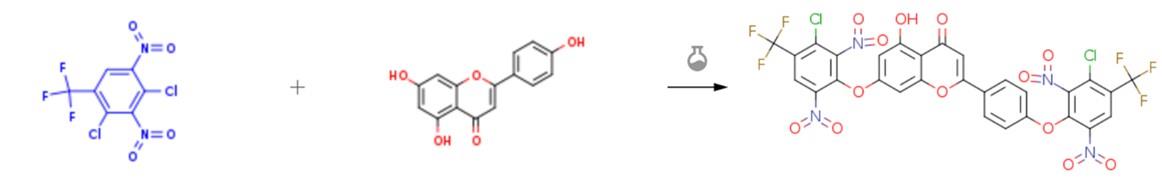 2,4-二氯-3,5-二硝基三氟甲苯的芳香親核取代反應