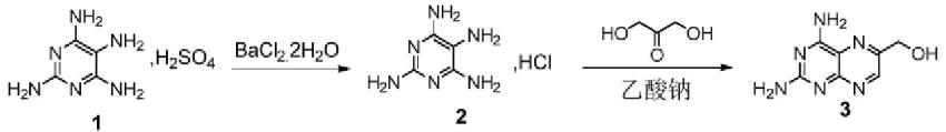 2,4-二氨基-6-羥甲基蝶啶的傳統(tǒng)合成.png