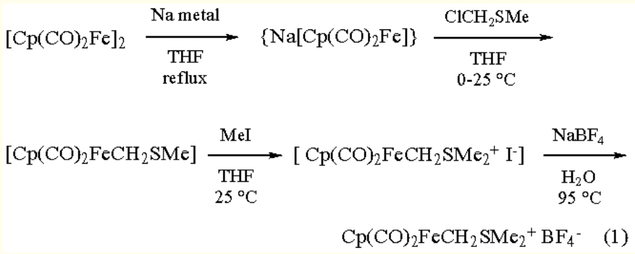 dicarbonylcyclopentadienyl(dimethylsulfoniummethylide)iron synthesis