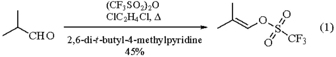 2-Methyl-1-propenyl Trifluoromethanesulfonate synthesis route