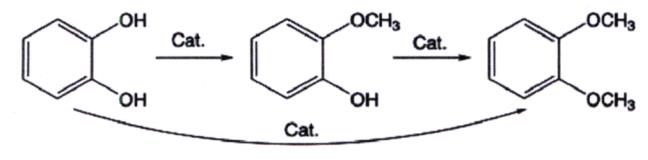 Figure 4. Synthesis route of 1,2-dimethoxybenzene from pyrocatechol as raw material.png