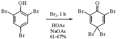 preparation of 2,4,4,6-TETRABROMO-2,5-CYCLOHEXADIENONE